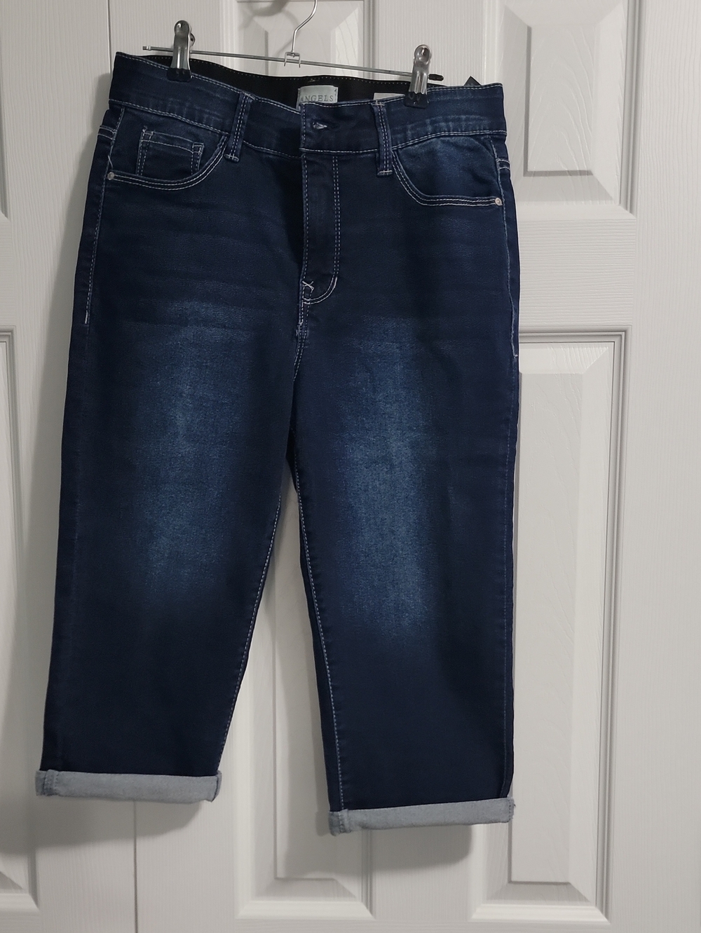 Womens Dark Blue Washed Pedal Pushers 8/29